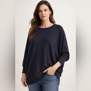Banana Republic Extra Fine Merino Wool Relaxed Sweater Navy XXL Dolman Sleeve